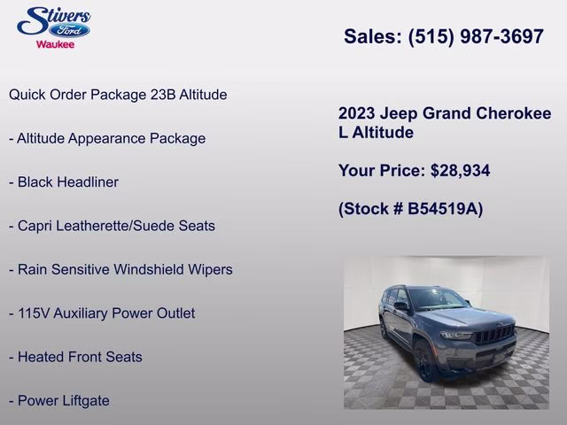 2023 Baltic Gray Metallic Clearcoat Jeep Grand Cherokee L Altitude 4X4 SUV