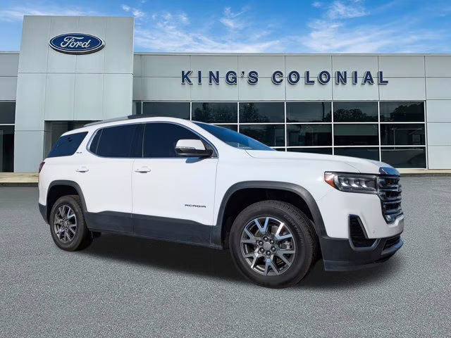 2022 Summit White GMC Acadia SLE W/Leather Quad Buckets, 3rd Row, Touch Screen, FWD SUV