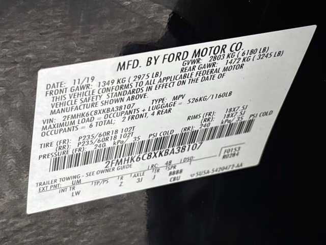 2019 Black Ford Flex SEL AWD SUV