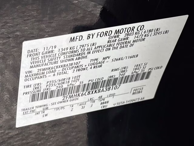 2019 Black Ford Flex SEL AWD SUV