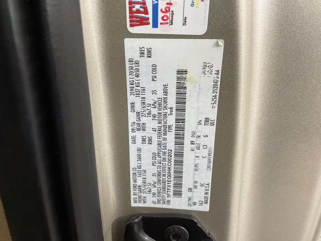 2017 White Gold Ford F-150 Lariat 4X4 Truck