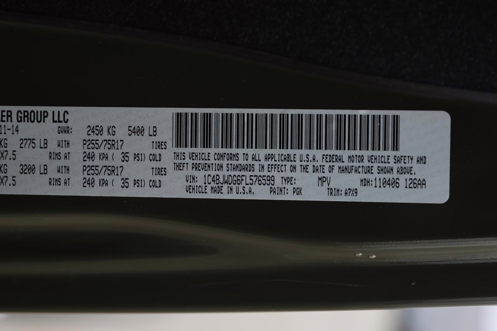 2015 Tank Clearcoat Jeep Wrangler Unlimited Sport 4X4 SUV