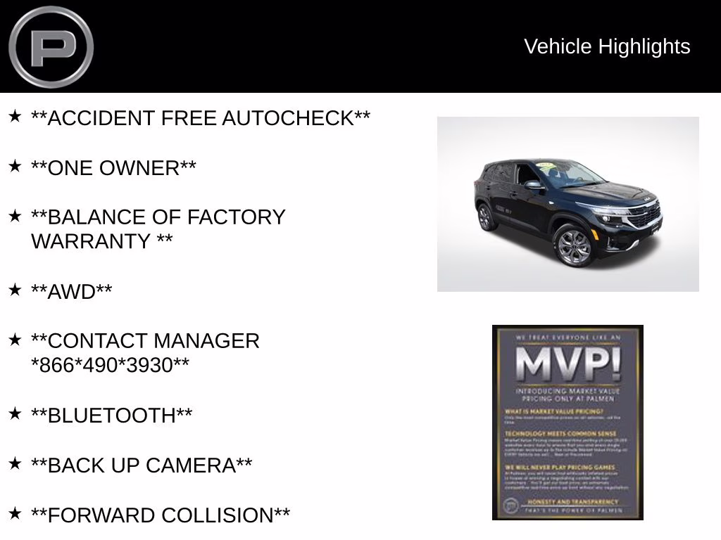 2024 Fusion Black Kia Seltos LX AWD SUV