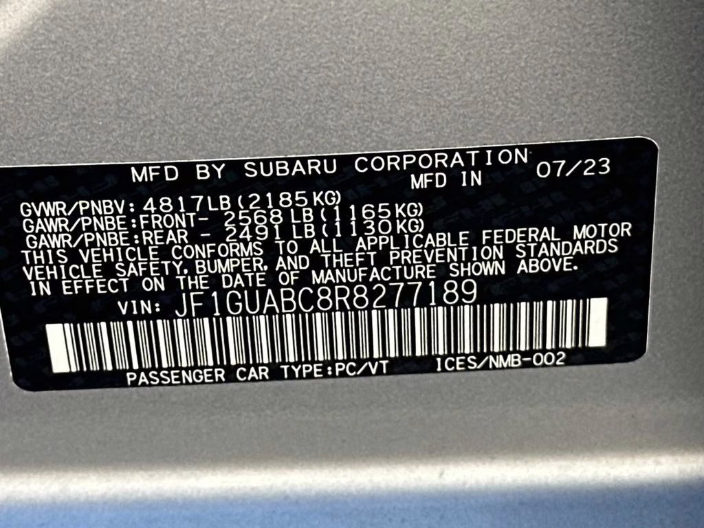 2024 Ice Silver Metallic Subaru Impreza Base AWD Hatchback