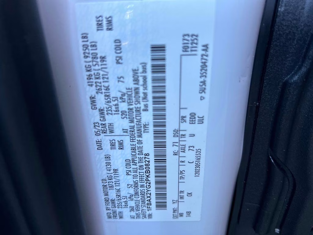 2023 Oxford White Ford Transit-350 XLT RWD Crossover