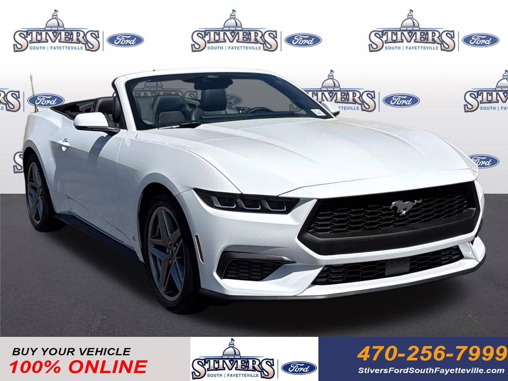 2025 Oxford White Ford Mustang EcoBoost Premium RWD Convertible