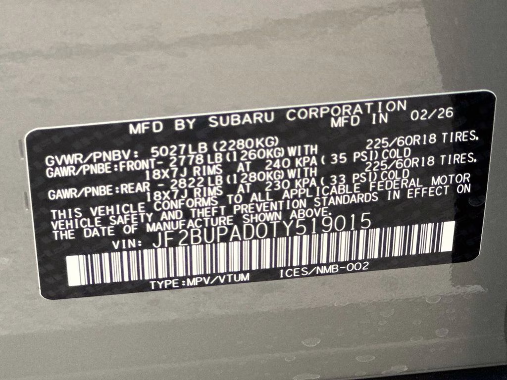 2026 River Rock Subaru Outback Premium AWD SUV