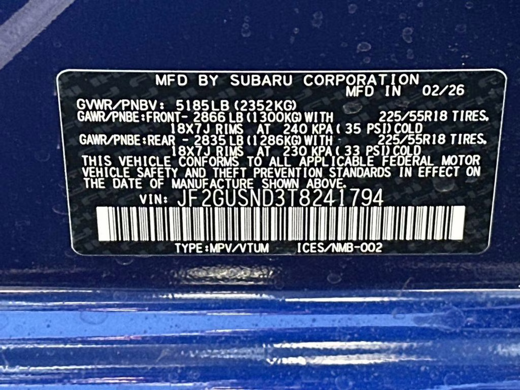 2026 Sapphire Blue Pearl Subaru Crosstrek Hybrid Limited AWD SUV