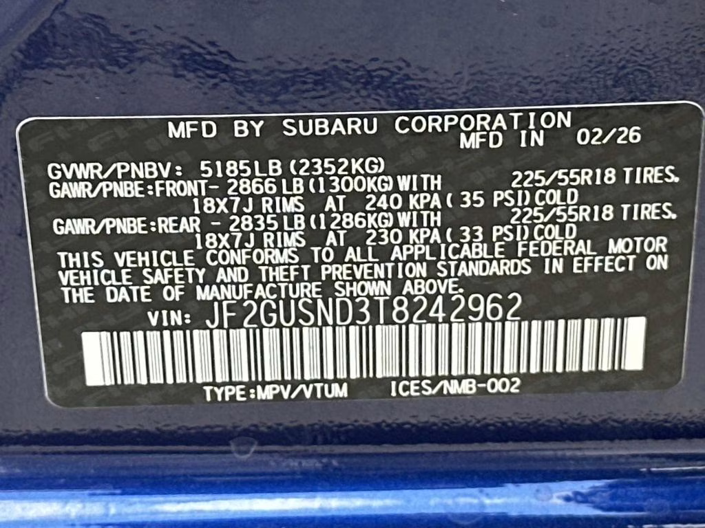 2026 Sapphire Blue Subaru Crosstrek Hybrid Limited AWD SUV