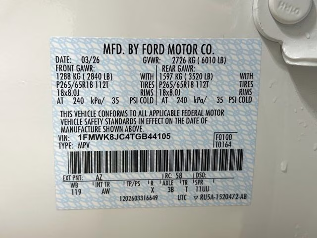 2026 Star White Metallic Tri-Coat Ford Explorer Tremor 4X4 SUV