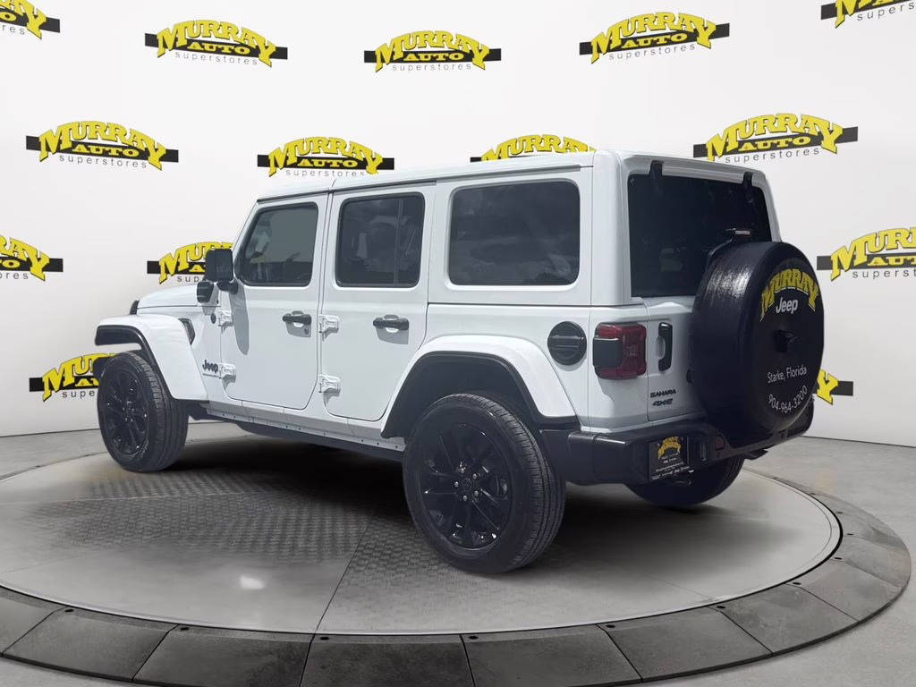 2025 Bright White Clearcoat Jeep Wrangler Sahara 4xe 4X4 SUV
