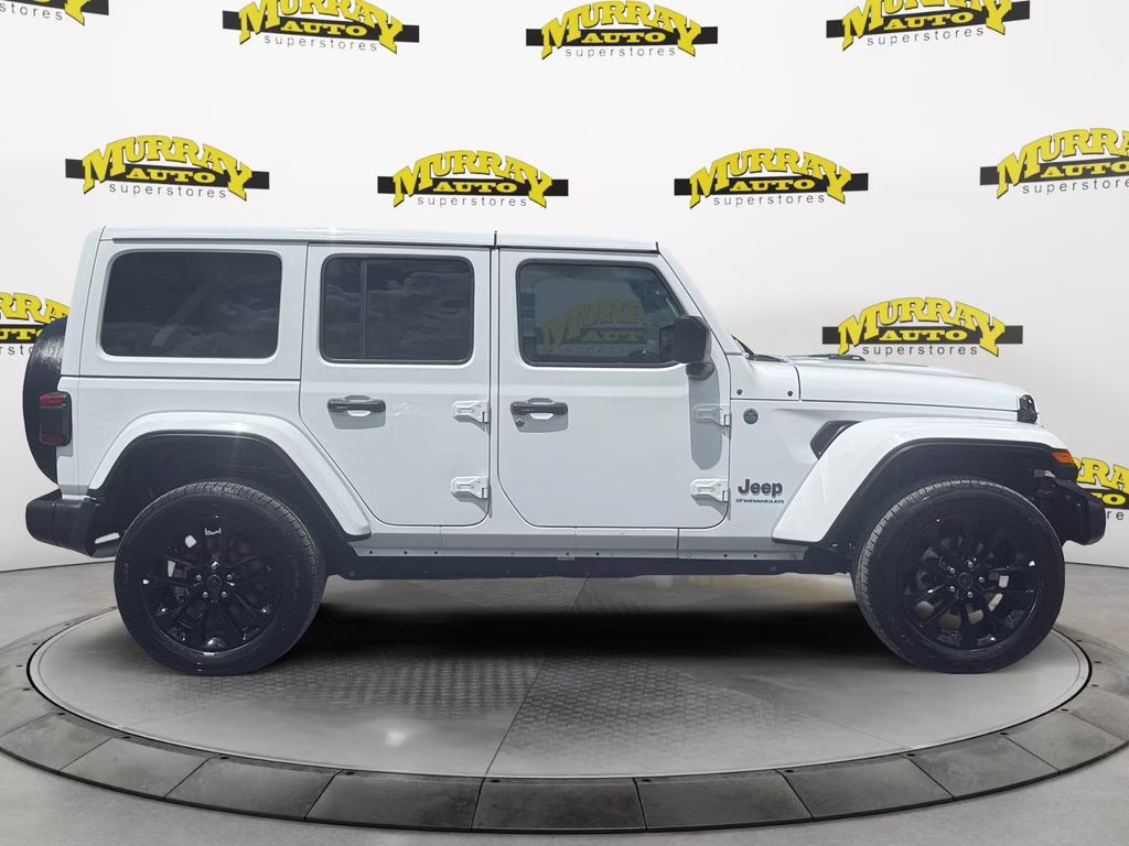 2025 Bright White Clearcoat Jeep Wrangler Sahara 4xe 4X4 SUV