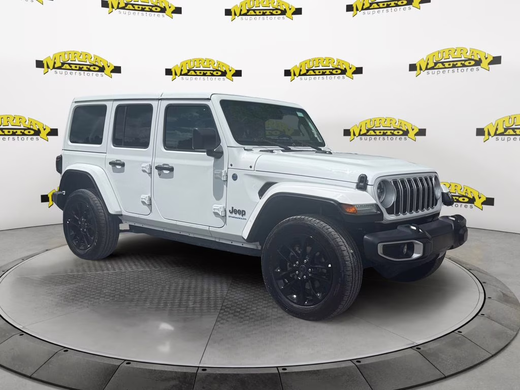 2025 Bright White Clearcoat Jeep Wrangler Sahara 4xe 4X4 SUV