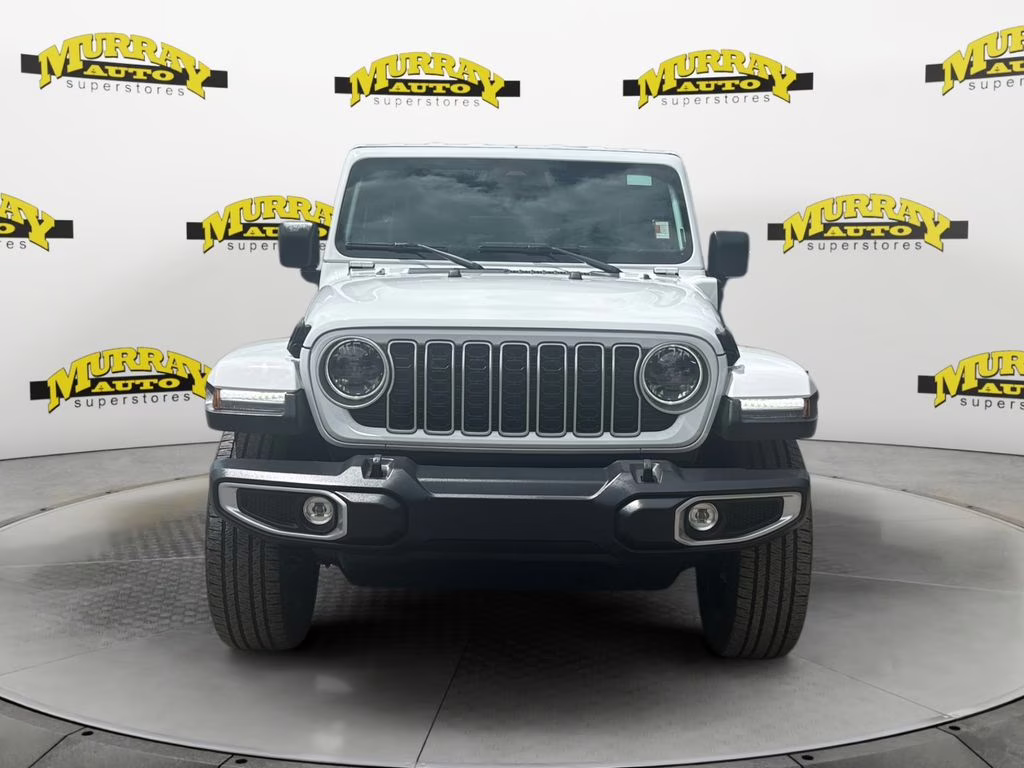 2025 Bright White Clearcoat Jeep Wrangler Sahara 4xe 4X4 SUV