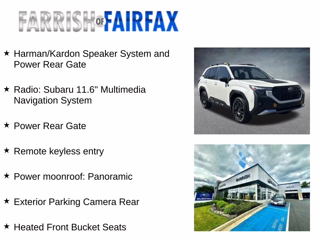 2026 Crystal White Pearl Subaru Forester Wilderness AWD SUV