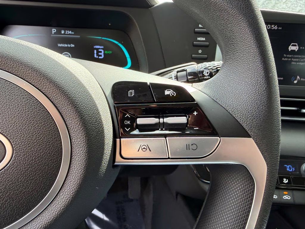 2025 Serenity White Hyundai Elantra Hybrid Blue FWD Sedan