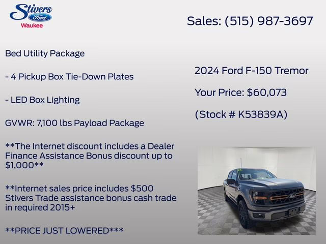 2024 Gray Metallic Ford F-150 Tremor 4X4 Truck