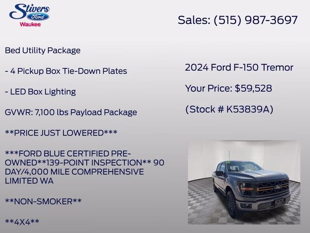 2024 Gray Metallic Ford F-150 Tremor 4X4 Truck