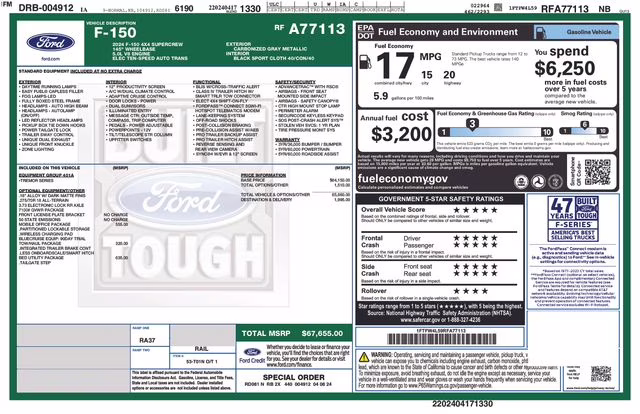 2024 Gray Metallic Ford F-150 Tremor 4X4 Truck