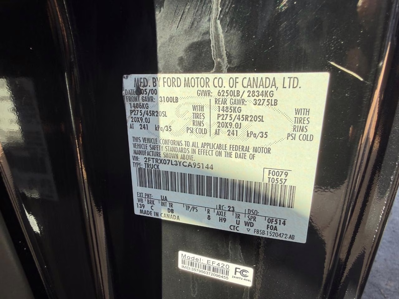 2000 Black Ford F-150 Harley-Davidson RWD Truck