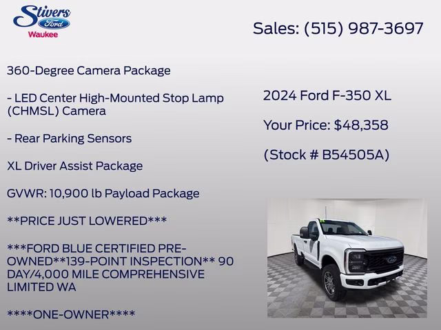2024 Oxford White Ford Super Duty F-350 SRW XL 4X4 Truck