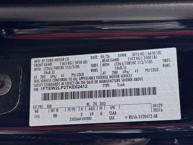 2026 Agate Black Metallic Ford F-150 STX 4X4 Truck