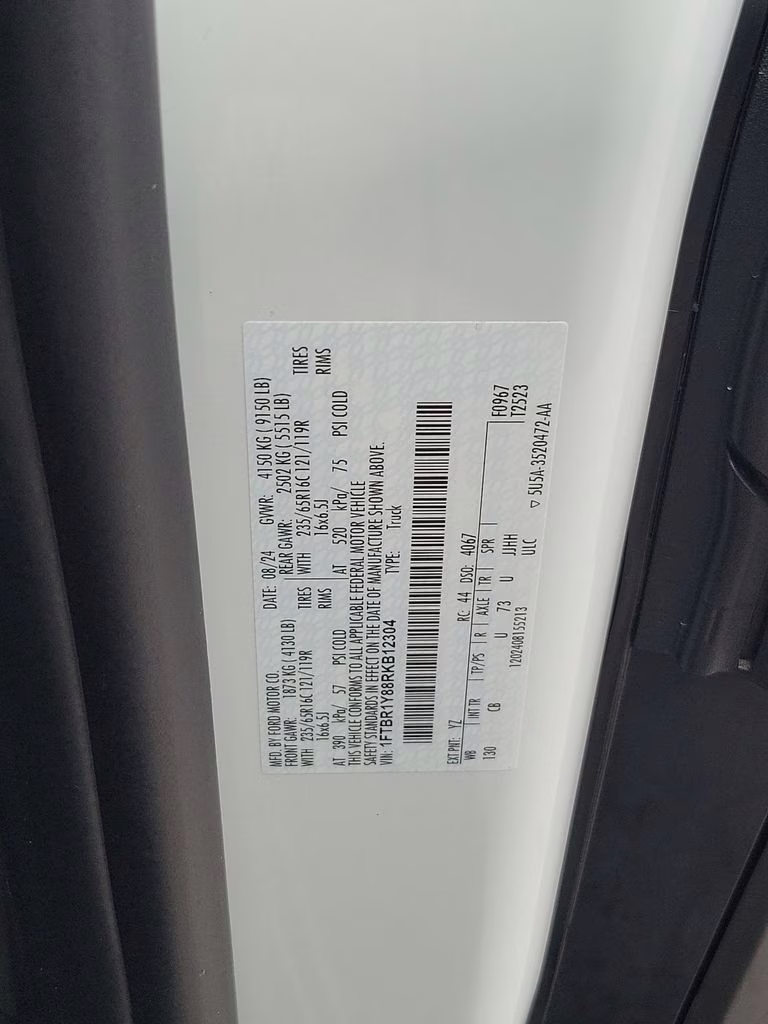 2024 Oxford White Ford Transit-250 Base RWD Van