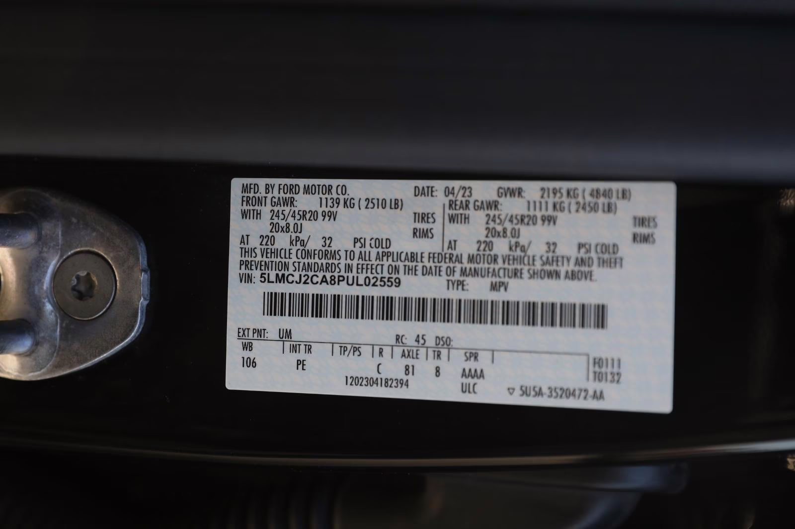 2023 Infinite Black Lincoln Corsair Reserve FWD SUV