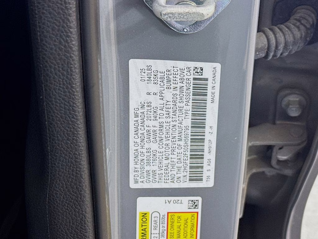 2025 Silver Honda Civic Sport FWD Sedan