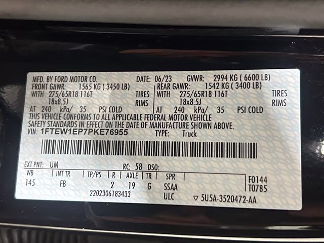 2023 Agate Black Metallic Ford F-150 XLT 4X4 Truck