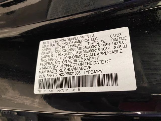 2023 Crystal Black Pearl Honda Pilot LX AWD SUV