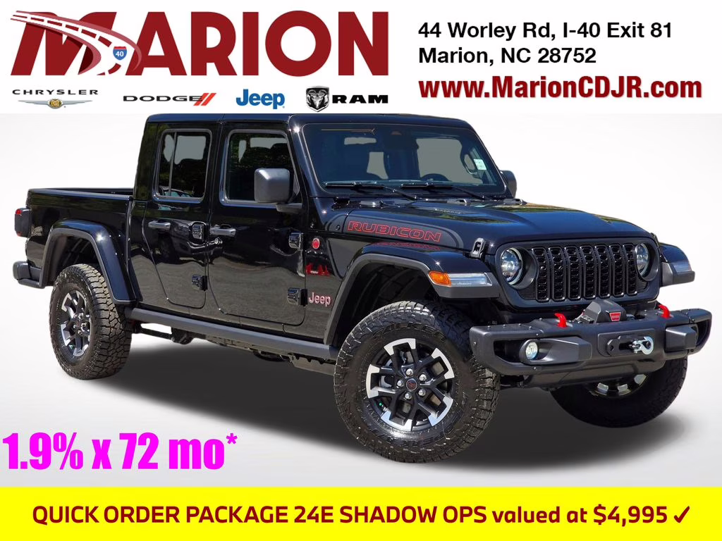 2026 Black Clearcoat Jeep Gladiator Rubicon 4X4 Truck