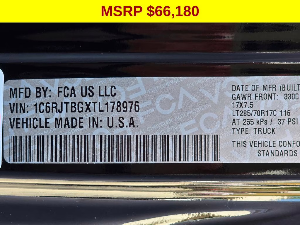 2026 Black Clearcoat Jeep Gladiator Rubicon 4X4 Truck