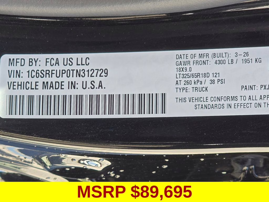 2026 Diamond Black Crystal Pearlcoat Ram 1500 RHO 4X4 Truck