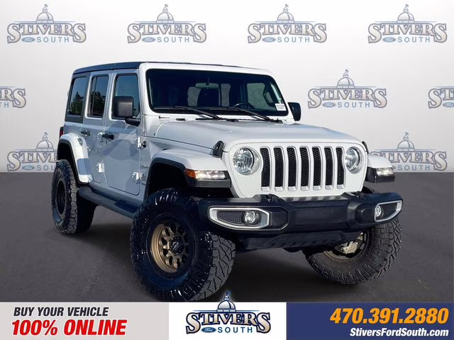2021 Bright White Clearcoat Jeep Wrangler Unlimited Sahara 4X4 SUV