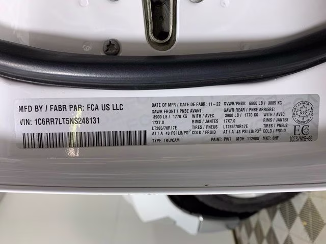 2022 Bright White Clearcoat Ram 1500 SLT 4X4 Truck