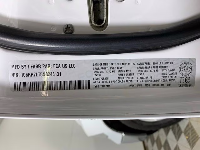 2022 Bright White Clearcoat Ram 1500 SLT 4X4 Truck