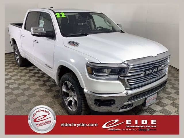 2022 Ivory White Tri-Coat Pearlcoat Ram 1500 Laramie 4X4 Truck