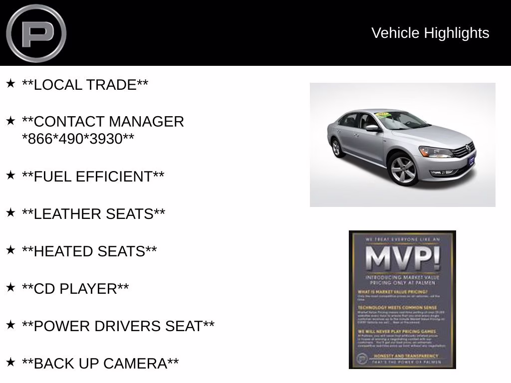 2015 Reflex Silver Metallic Volkswagen Passat 1.8T Limited Edition FWD Sedan