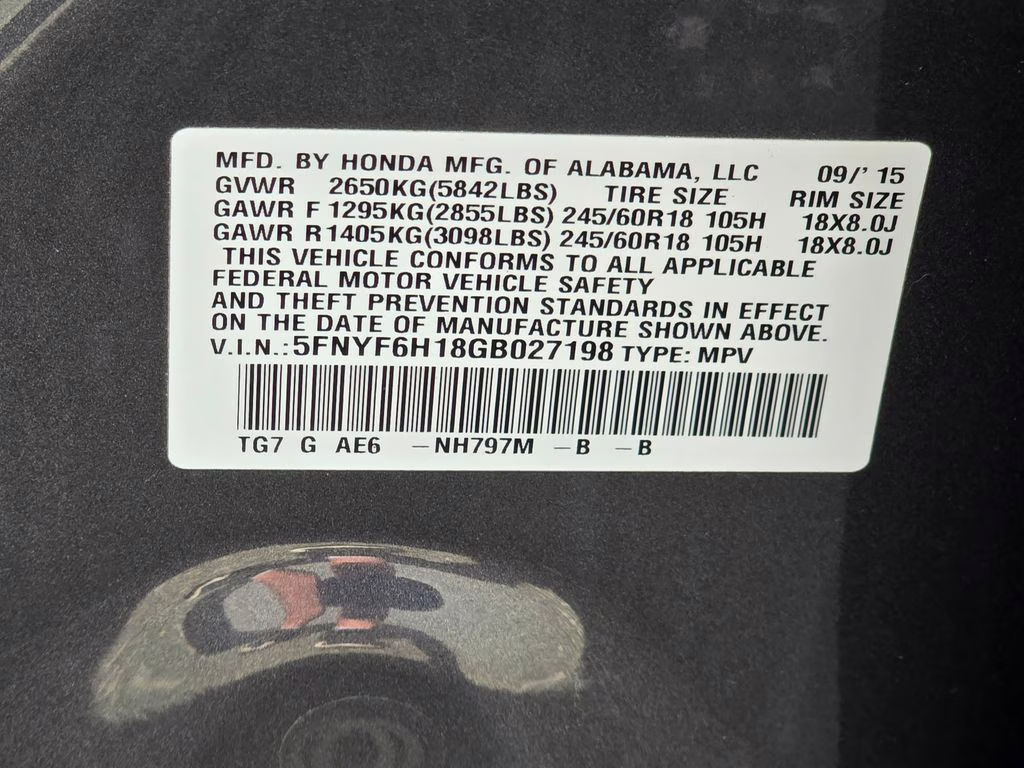 2016 Gray Honda Pilot LX AWD SUV