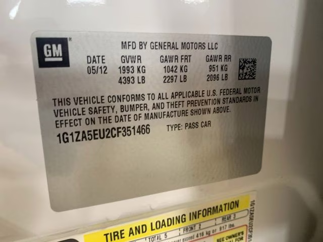 2012 Summit White Chevrolet Malibu LS FWD Sedan