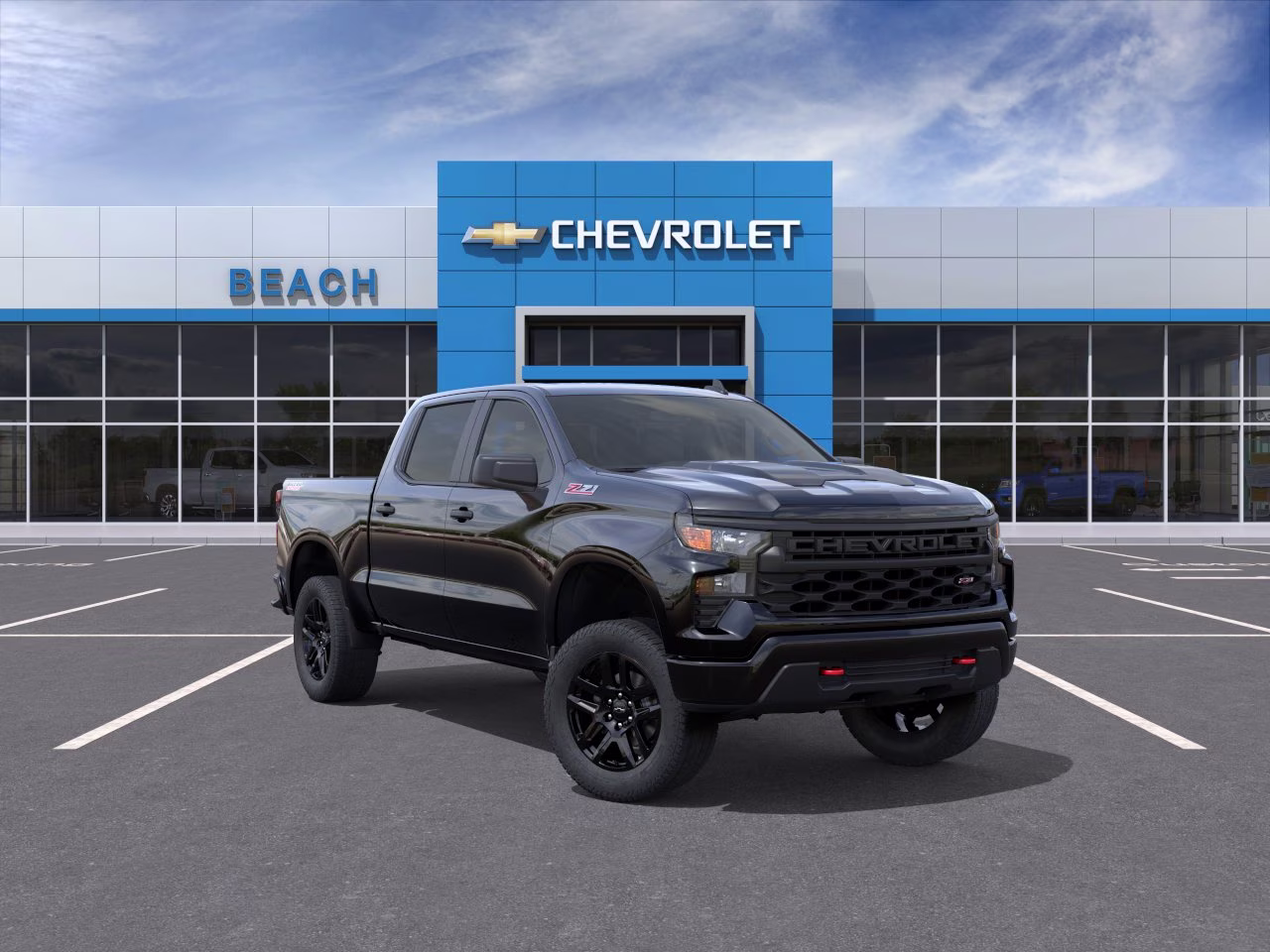 2026 Black Chevrolet Silverado 1500 Custom Trail Boss 4X4 Truck