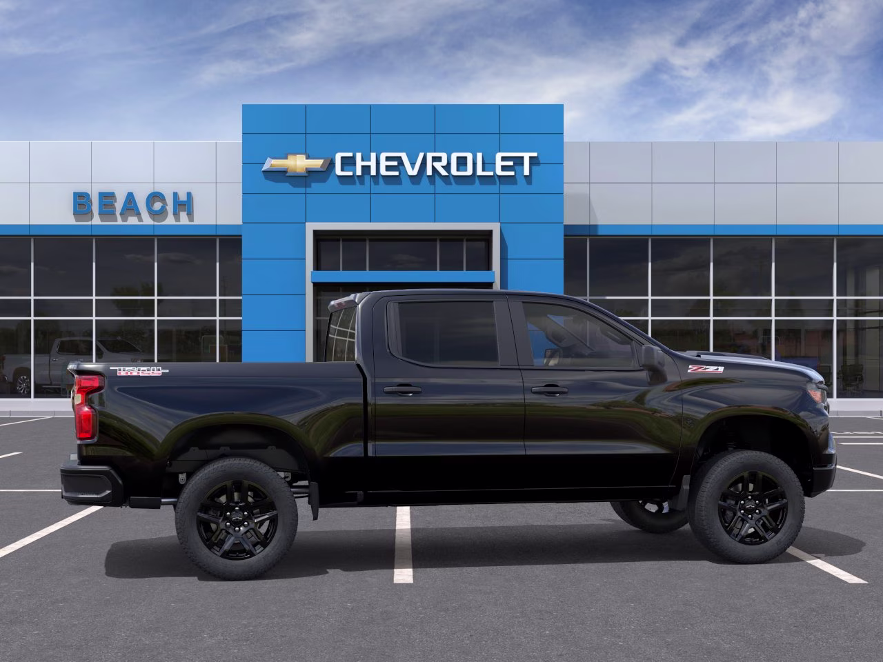 2026 Black Chevrolet Silverado 1500 Custom Trail Boss 4X4 Truck