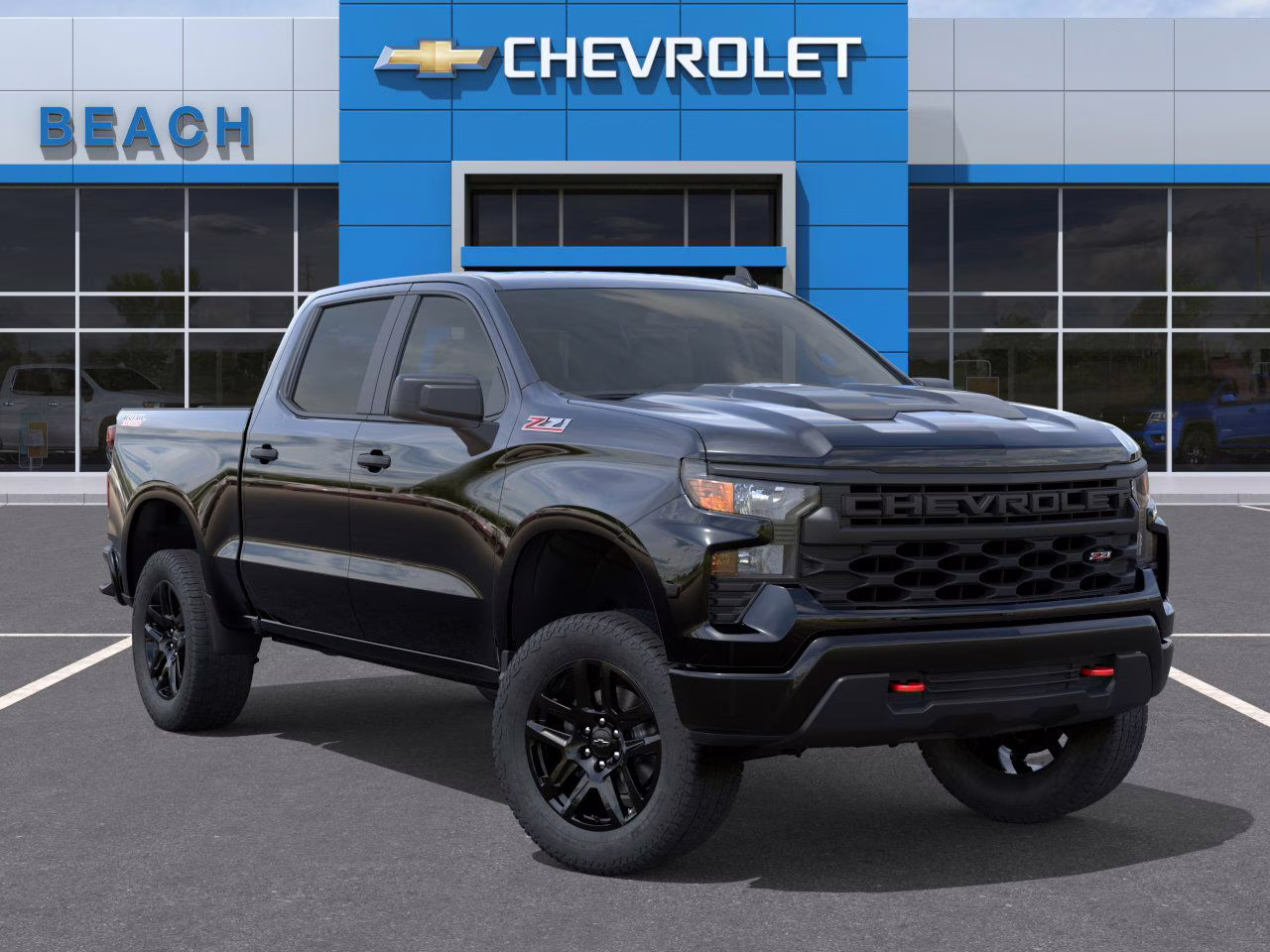 2026 Black Chevrolet Silverado 1500 Custom Trail Boss 4X4 Truck