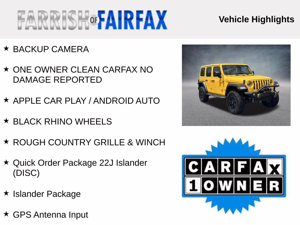 2021 Baja Yellow Clearcoat Jeep Wrangler Unlimited Islander 4X4 SUV