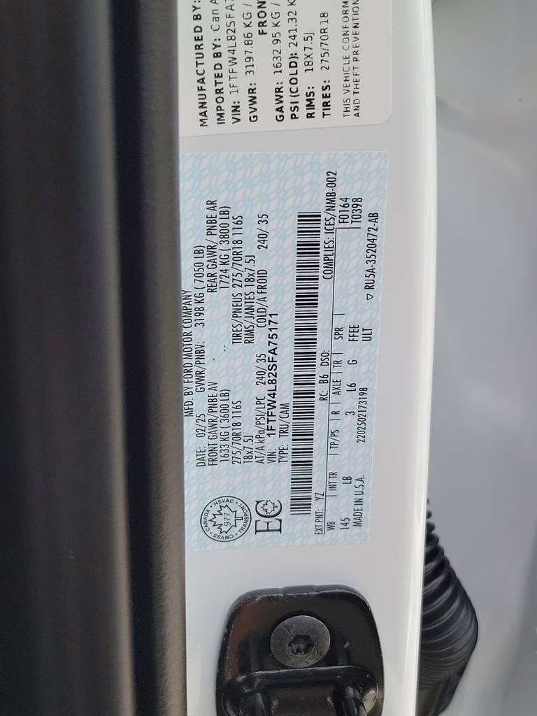 2025 Oxford White Ford F-150 Tremor 4X4 Truck