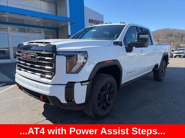 Summit White 2026 GMC Sierra 2500HD AT4 Crew Cab 4WD Pickup Truck Four-Wheel Drive Automatic