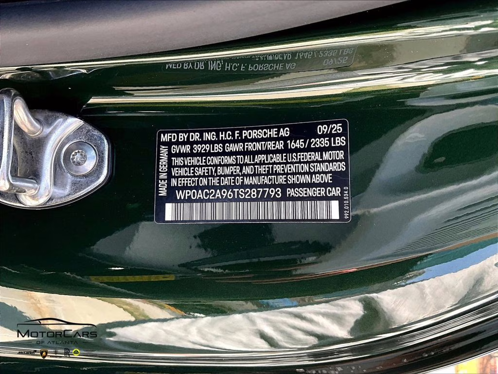 2026 Oak Green Metallic Neo Porsche 911 GT3 Weissach Pack RWD Coupe