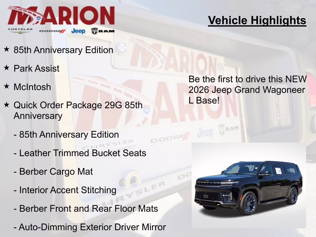 2026 High Gloss Black Jeep Grand Wagoneer L 4X4 SUV