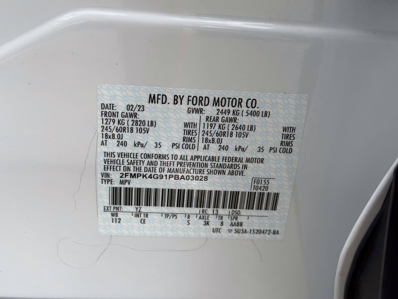 2023 White Ford Edge SE AWD AWD SUV